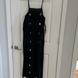 Zara Black Maxi Dress with White Accents